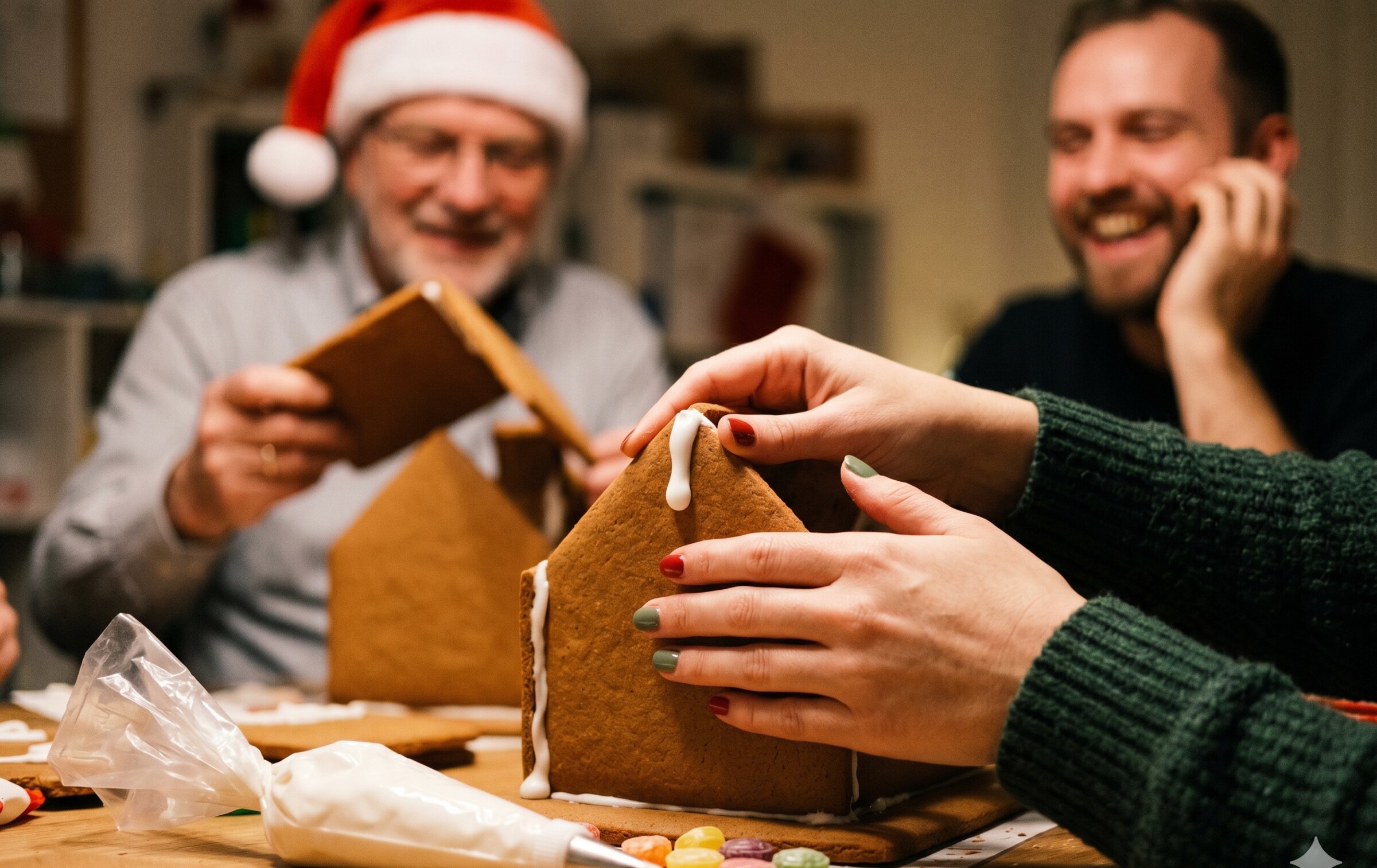 Lebkuchenhausbau: Weihnachten während des Teamevents